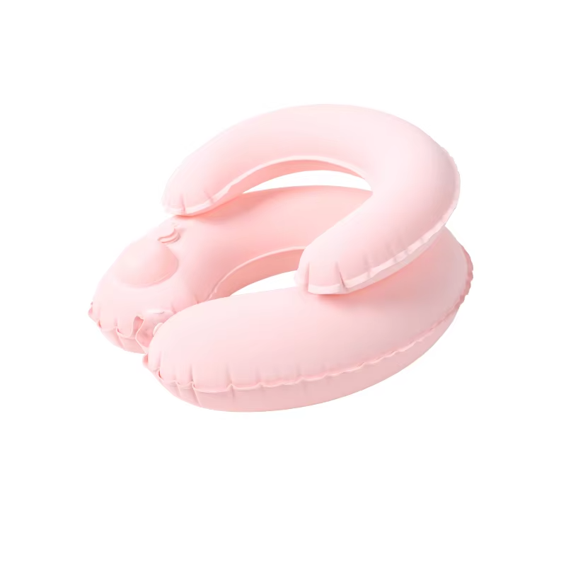 Inflatable U-shaped Neck Pillow Inflate Double Layer Travel Pillow Portable Cervical Support Cushion for Airplane Car Office Nap