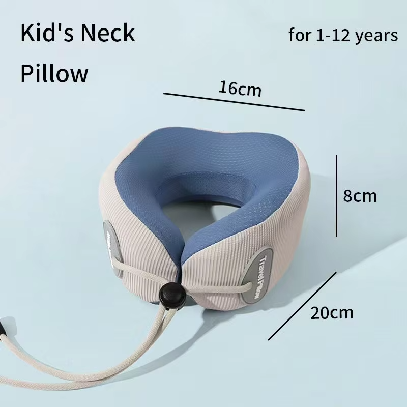 Kid Kid U-Shaped Memory Foam Neck Pillow for Naps Travel Slow Rebound 360° Support Neck Pillow with Removable Cover for Children