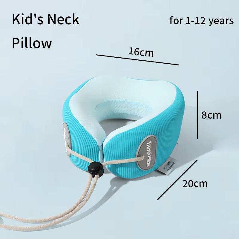 Kid Kid U-Shaped Memory Foam Neck Pillow for Naps Travel Slow Rebound 360° Support Neck Pillow with Removable Cover for Children