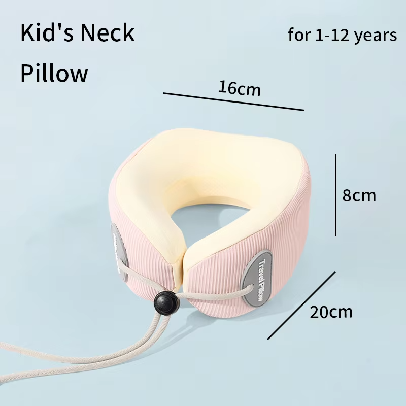 Kid Kid U-Shaped Memory Foam Neck Pillow for Naps Travel Slow Rebound 360° Support Neck Pillow with Removable Cover for Children