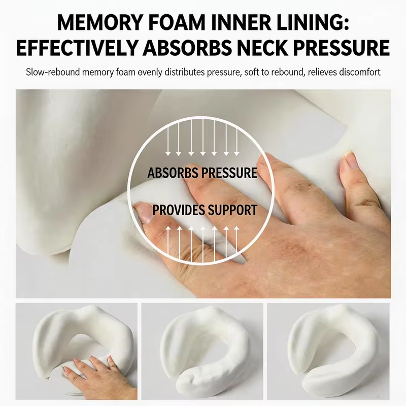 Travel Neck Pillow Memory Foam Travel Pillow for Flight Headrest Sleep Portable Plane Accessories