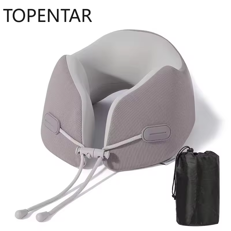 U-shaped  Ergonomic Memory Foam Travel Neck Pillow Super Soft Material Adjustable Flight Pillow For Nursing Sleeping Travelling