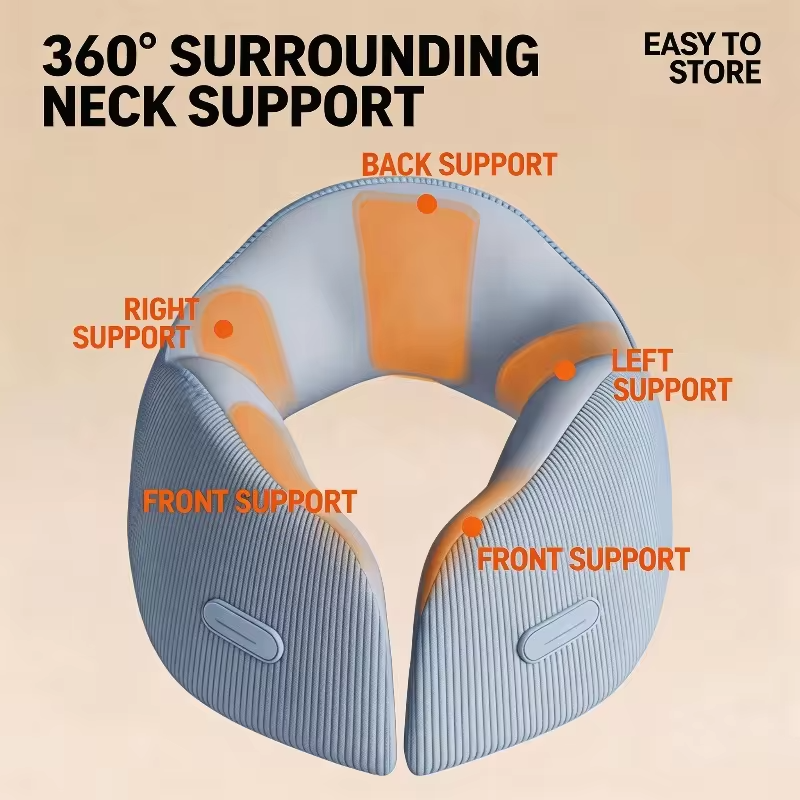 U-shaped  Ergonomic Memory Foam Travel Neck Pillow Super Soft Material Adjustable Flight Pillow For Nursing Sleeping Travelling