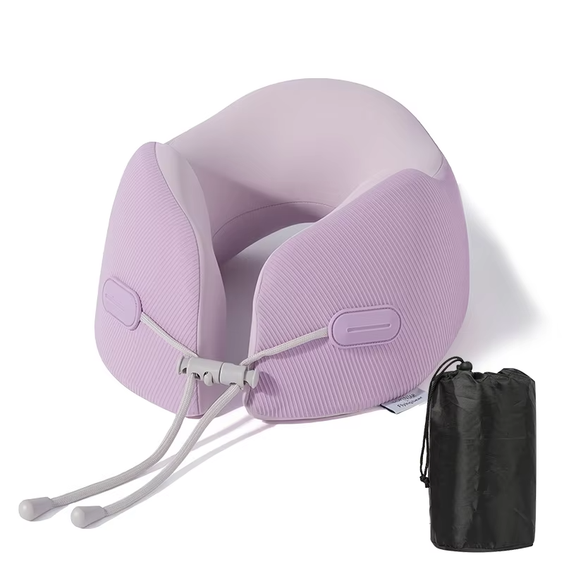 U-shaped  Ergonomic Memory Foam Travel Neck Pillow Super Soft Material Adjustable Flight Pillow For Nursing Sleeping Travelling