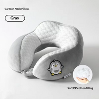 Cartoon Penguin Memory Foam Neck Pillow 360° Surround Support U-shaped Travel Pillow for Airplane Car Office Nap