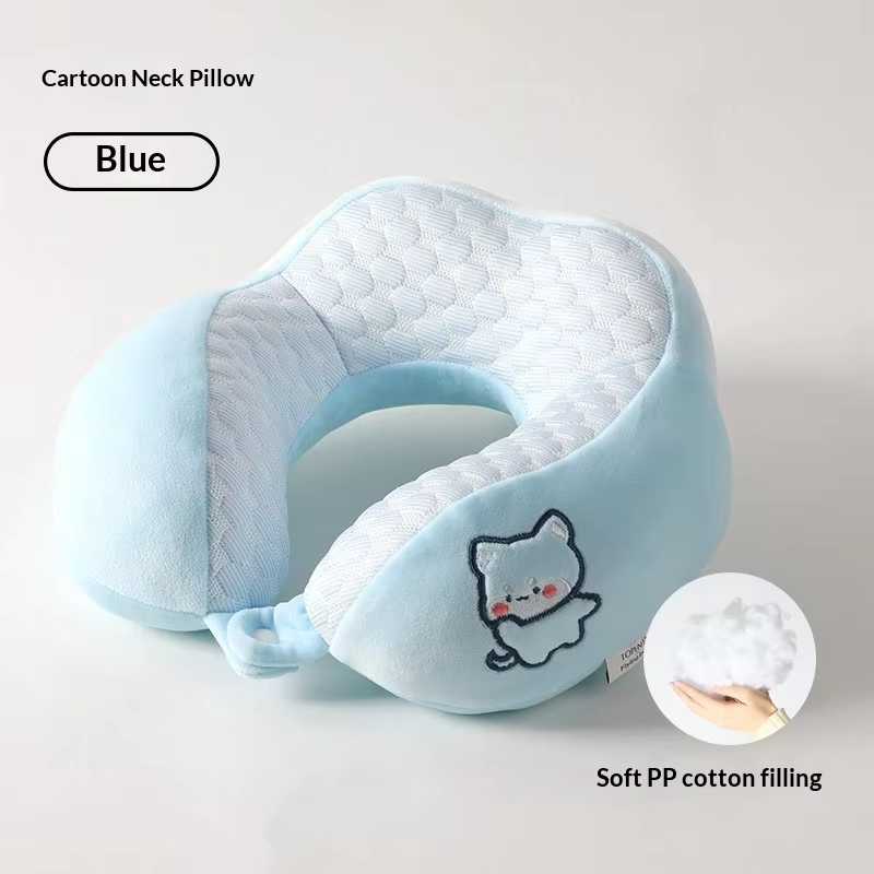 Cartoon Penguin Memory Foam Neck Pillow 360° Surround Support U-shaped Travel Pillow for Airplane Car Office Nap