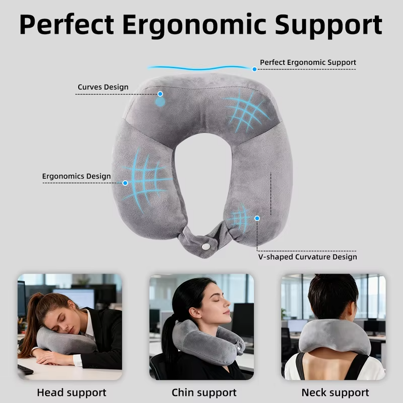 U-shaped Travel Pillow, Neck Support Pillow, Lightweight Portable Neck Pillow for Travel/Office/Airplane/Car Use