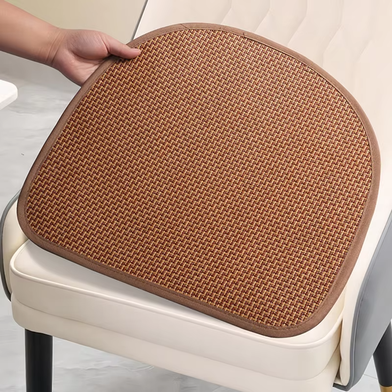 Cool Rattan Woven Chair Cushion Summer Breathable Non-Slip Ice Mat Seat Pad Comfortable Cooling Cushion For Dining & Office
