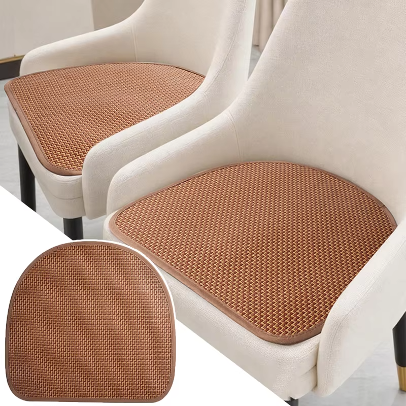 Cool Rattan Woven Chair Cushion Summer Breathable Non-Slip Ice Mat Seat Pad Comfortable Cooling Cushion For Dining & Office